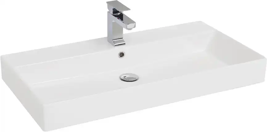 Раковина Sanovit SLIM SYNERGY 85 17085-KL прямоугольная, Белая глянцевая фото 3