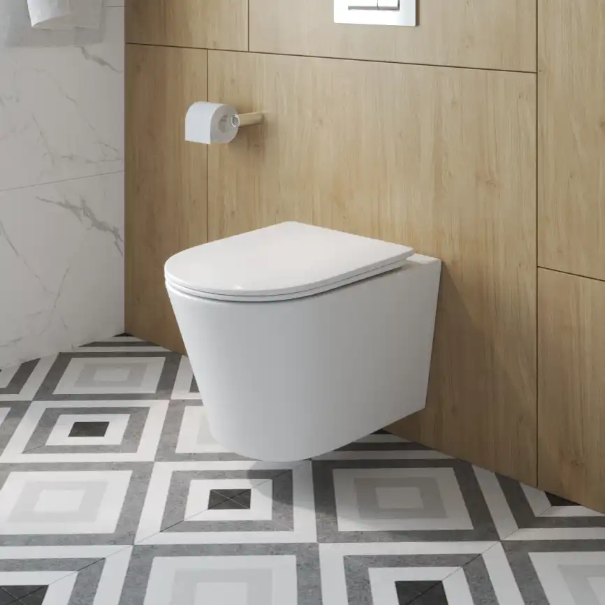 Подвесной унитаз BelBagno TRE-TOR BB5180CH-TOR/SC, безободковый, смыв торнадо с сиденьем микролифт, Белый фото 1