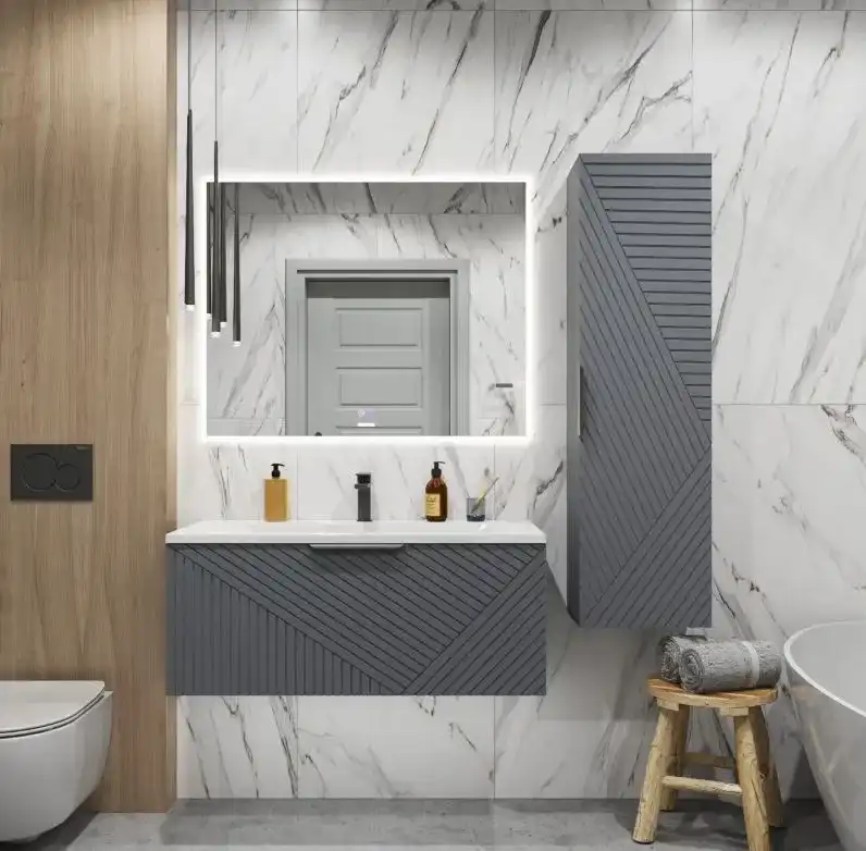 Тумба под раковину Grossman Блисс 100 подвесная, графит матовый (1010048) фото 3