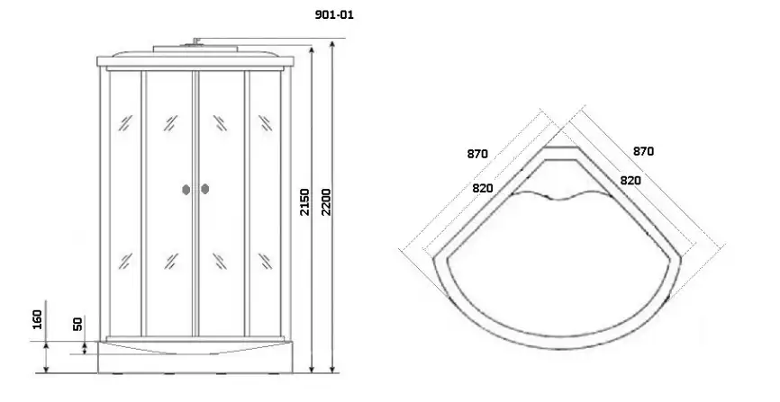 Душевая кабина Niagara Ultra 90х90х220 NG-901-01 низкий поддон, с гидромассажем фото 2