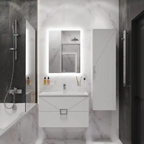 Тумба под раковину Grossman Луксор 60 подвесная, белая матовая (106054) фото 4