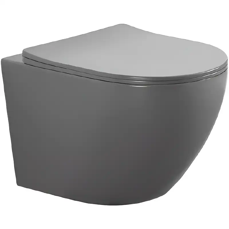 Подвесной унитаз Aquatek Европа AQ1901-MG безободковый, с сиденьем микролифт, Серый матовый фото 1