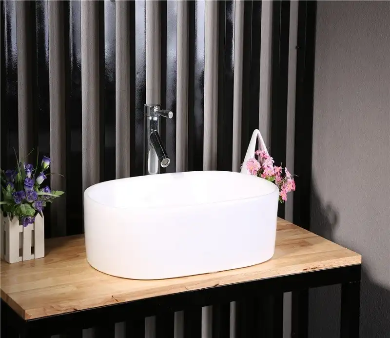 Раковина накладная CeramaLux 565х350х145 9025-1, цвет Белый фото 4