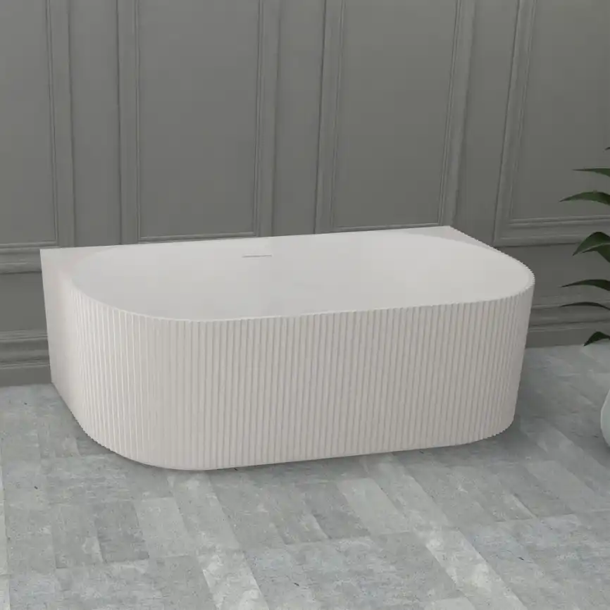 Ванна Abber Stein 170х75 AS9630 из искусственного камня, Белая матовая фото 2