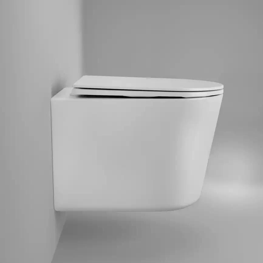 Унитаз подвесной Grossman Thin Rim GR-5602S безободковый, Белый глянцевый, с тонкой крышкой,микролифт фото 4