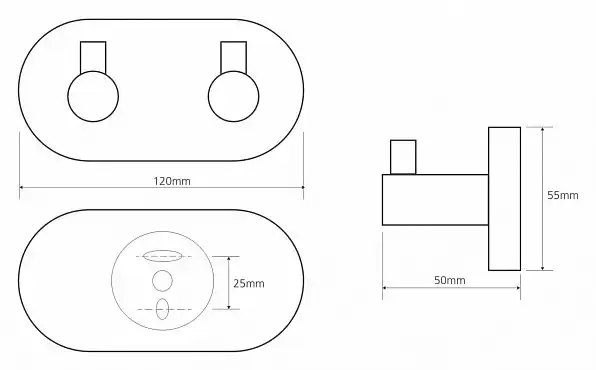 Планка с 2-мя крючками 12 см BEMETA OMEGA хром 104405202 фото 2