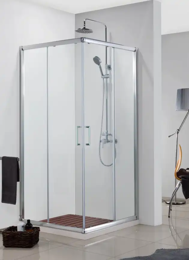 Душевой уголок Azario Greenwood 90х90х185 AZ-NNE1142 900 профиль Серебро, стекло Прозрачное фото 1