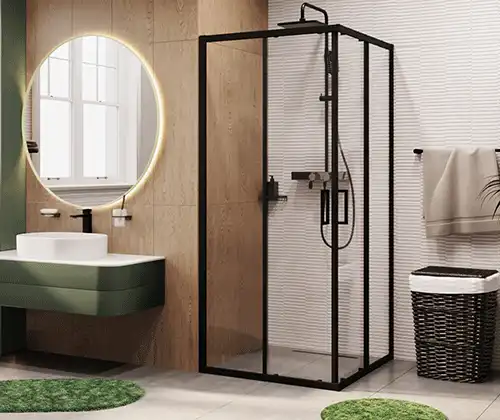 Душевой уголок WasserKRAFT Dill 61S 90х90 61S03 профиль Черный стекло Прозрачное фото 4