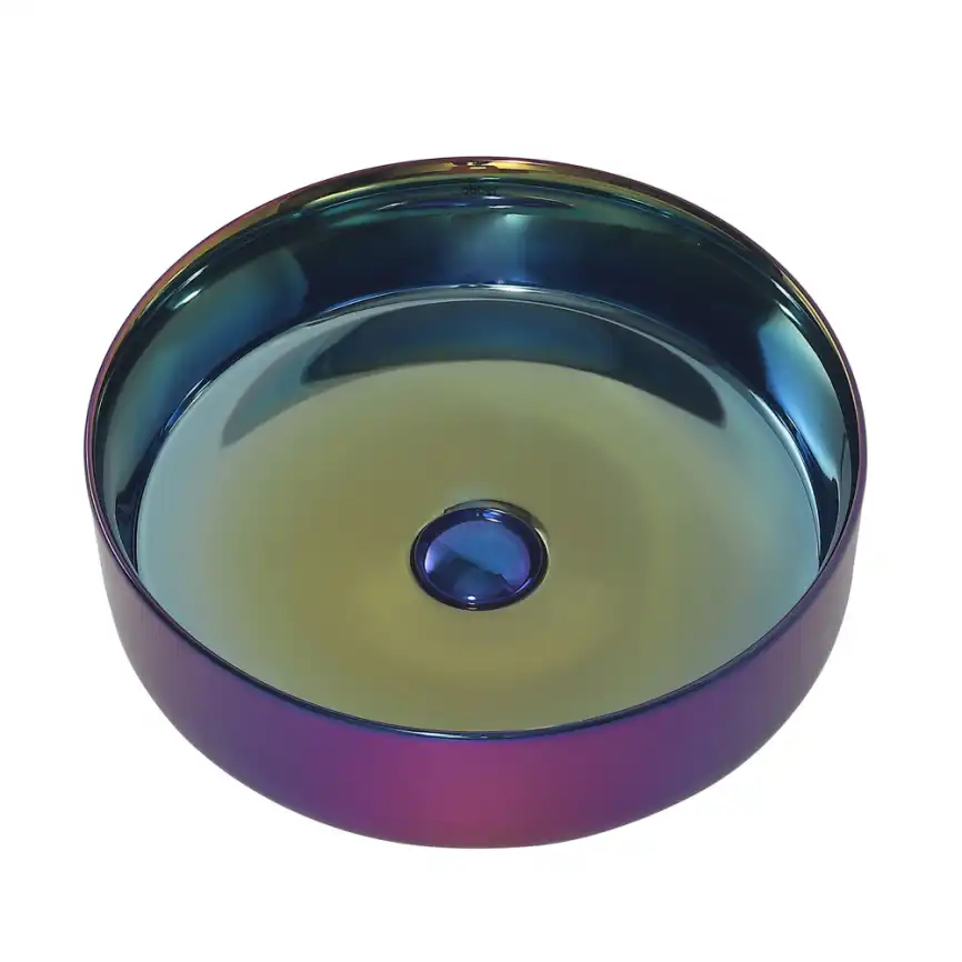 Раковина накладная ABBER BEQUEM 40х40х12 AC2109Regen, круглая, хамелеон фото 2