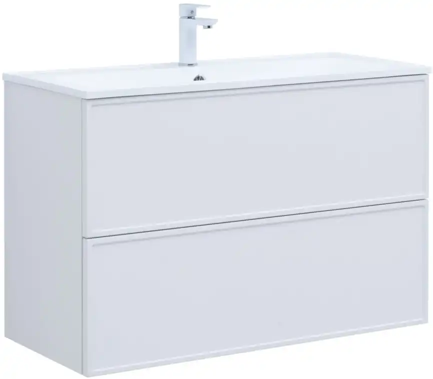 Тумба под раковину Aquanet Арт 100 белый матовый 313257 фото 1
