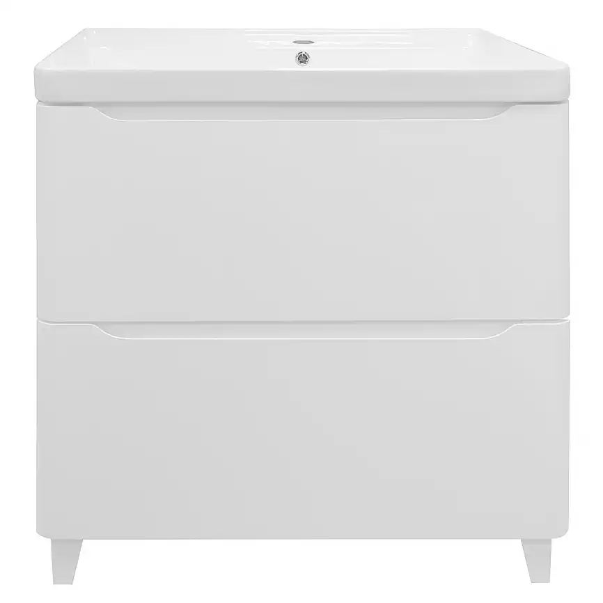 Тумба с раковиной Azario Lotos 70 CS00081986, напольная, Белая глянцевая фото 1