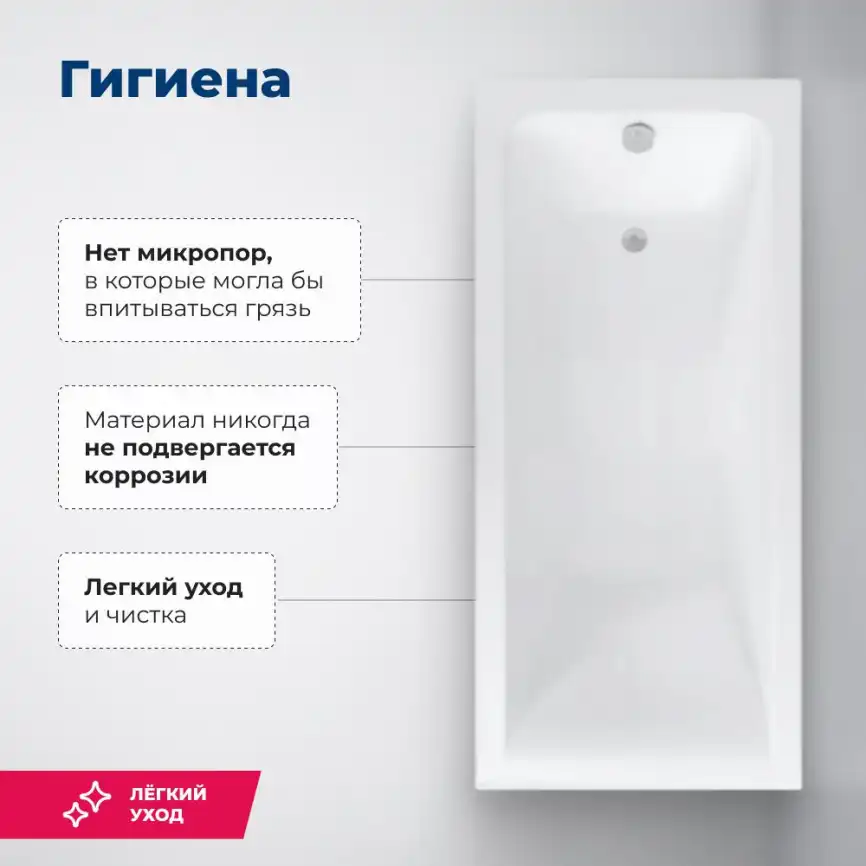 Акриловая ванна Aquanet Bright 170х75 (233141), на каркасе, белая фото 7