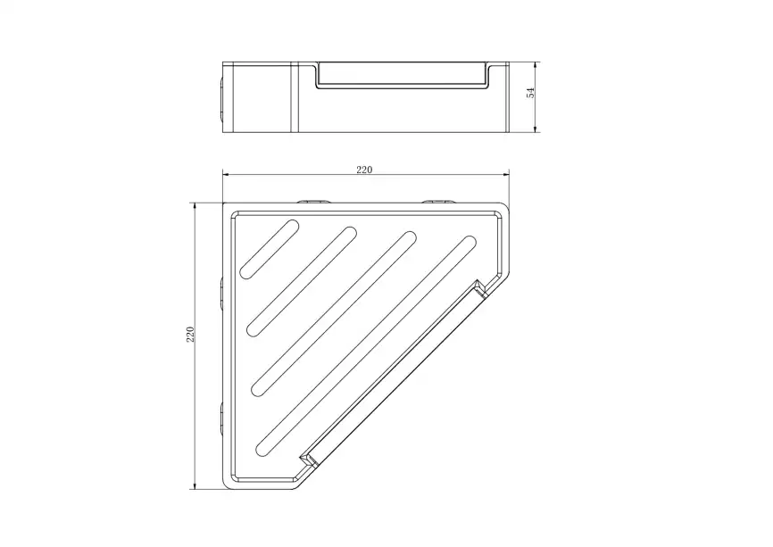 Полка для душа угловая Aquatek AQ4976CR со стеклоочистителем, Хром фото 2