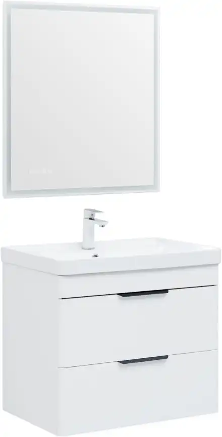 Тумба под раковину Aquanet Ирис new 70 белый глянец (2 ящика) 310145 фото 8