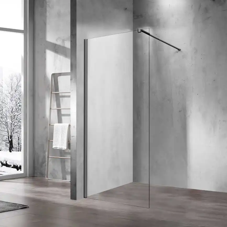Душевая перегородка Vincea Walk IN 80 см, VSW-1H800CLGM, профиль Оружейная сталь, стекло Прозрачное фото 1