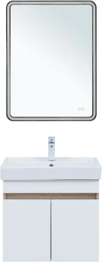 Тумба под раковину Aquanet Оптима 60 дуб светлый/белый сатин, 344799 фото 9