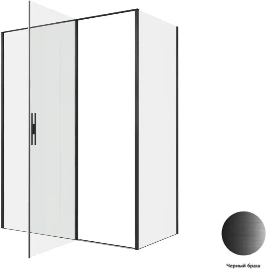 Душевой уголок Allen Brau Priority 160x80 3.31039.BBA + 3.31042.BBA черный браш фото 5