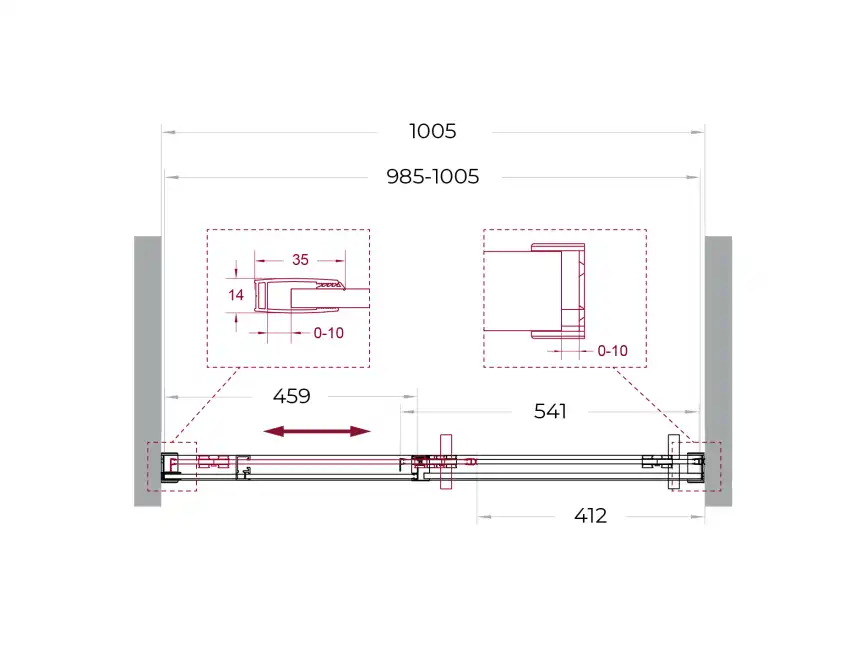 Душевая дверь BelBagno SOFT_CLOSE-1-BF-1-100-C-GM стекло прозрачное, профиль Оружейная сталь фото 11