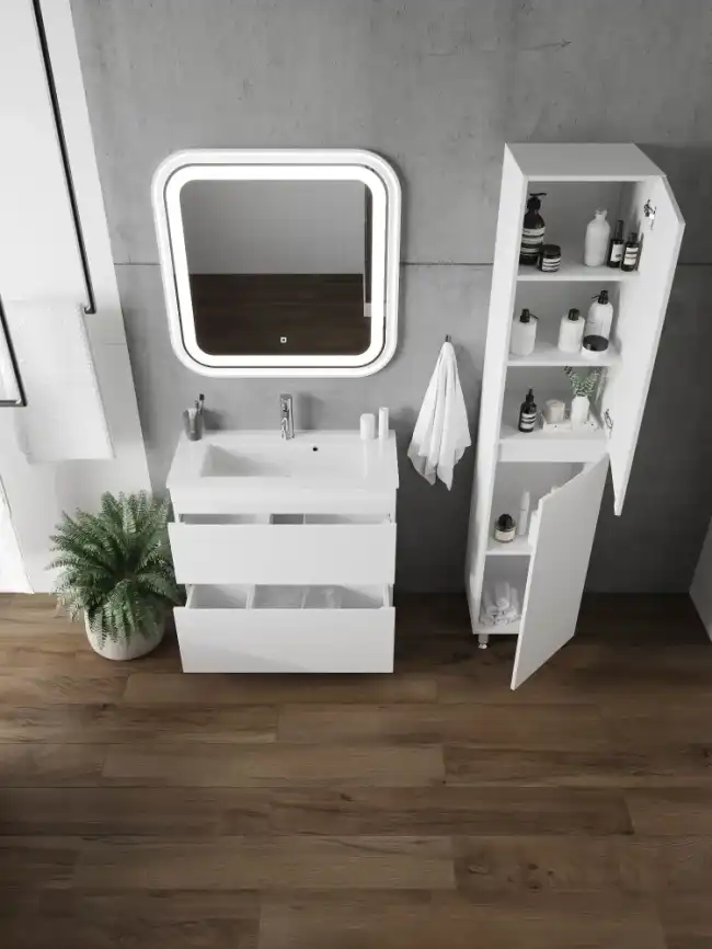 Шкаф-пенал FAURAplus Сантельмо 40 напольный, Белый глянцевый фото 5