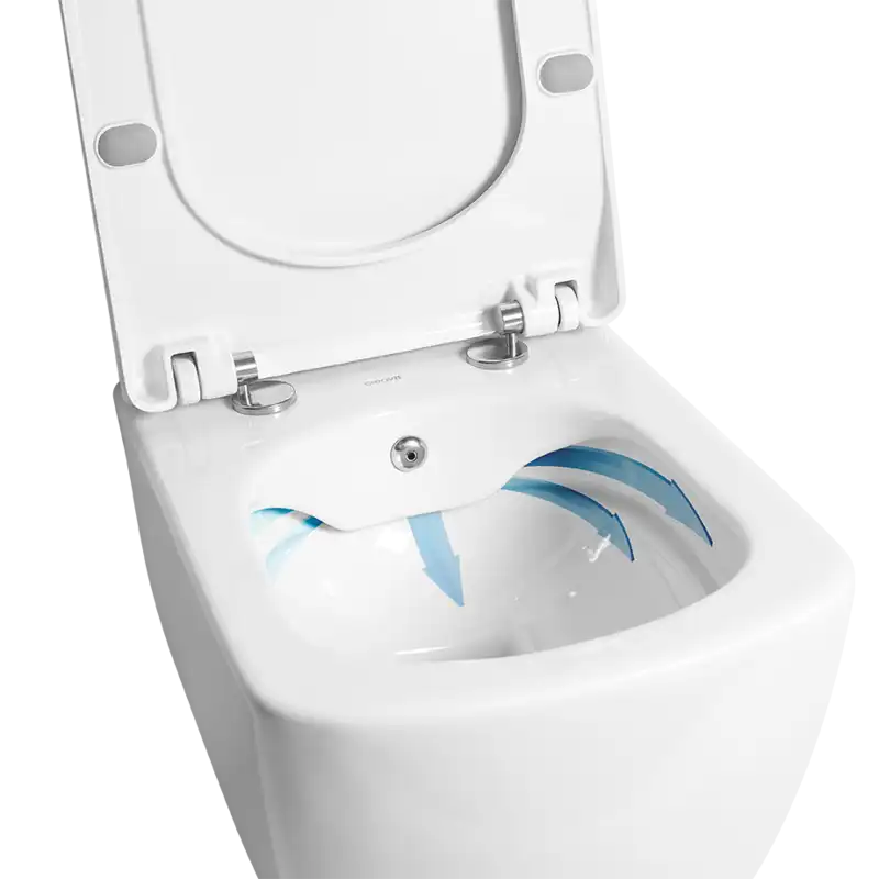 Унитаз подвесной безободковый с биде Creavit Elegant EG321-00CB00E-0000 с сиденьем микролифт Белый фото 6