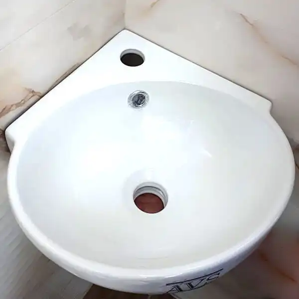 Раковина угловая AVS Лара 39х37 подвесная, белая фото 2