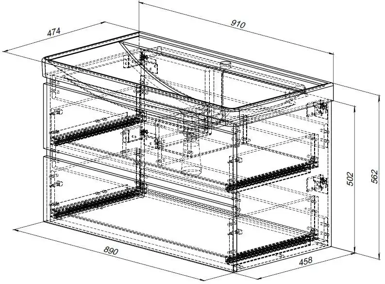 Тумба под раковину Aquanet Вега 2.0 90 бежевый, подвесная, 337944 фото 2