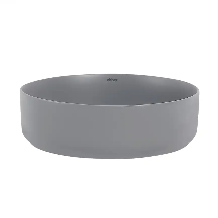 Раковина накладная ABBER BEQUEM 40х40х12 AC2109MG, круглая, серая матовая фото 3
