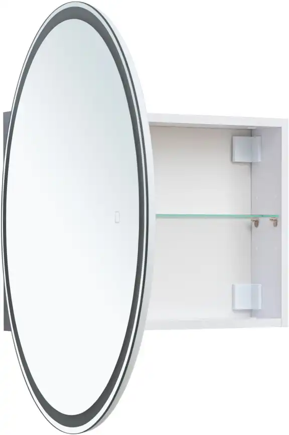 Зеркальный шкаф Aquanet Оптима 80 белый, с LED подсветкой, 344784 фото 4