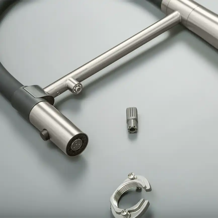 Смеситель для кухни с гибким изливом AVS PureRiver брашированный никель, 811-170-BN фото 14