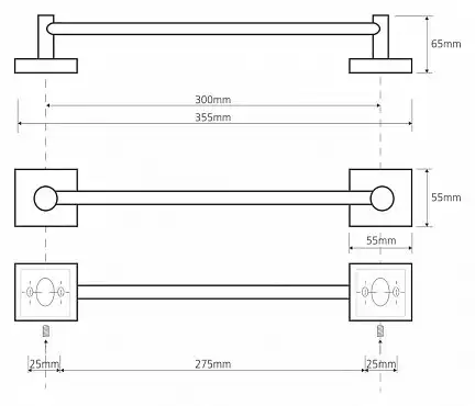 Полотенцедержатель 30 cм BEMETA BETA хром 132104012 фото 2