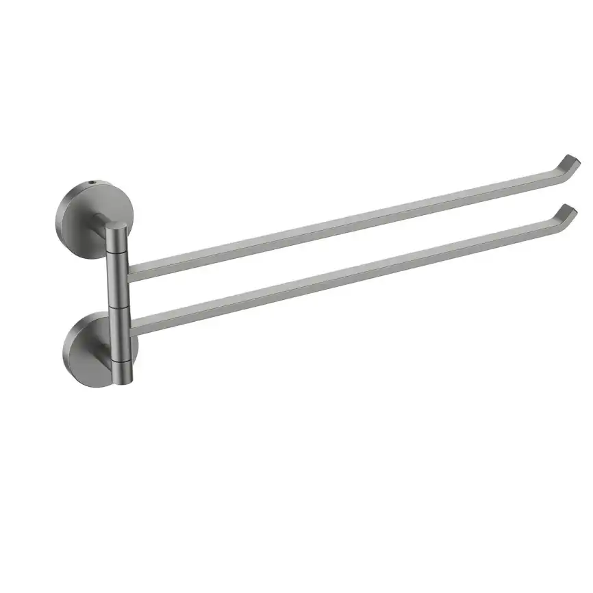 Держатель полотенец Aquatek Бетта AQ4613BGM двойной, Оружейная сталь фото 1