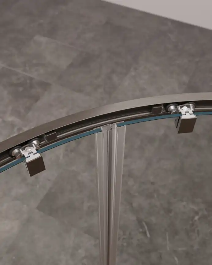 Душевой уголок CEZARES MOLVENO-R-22-90+20-C-GM-IV стекло Прозрачное, профиль Оружейная сталь фото 3