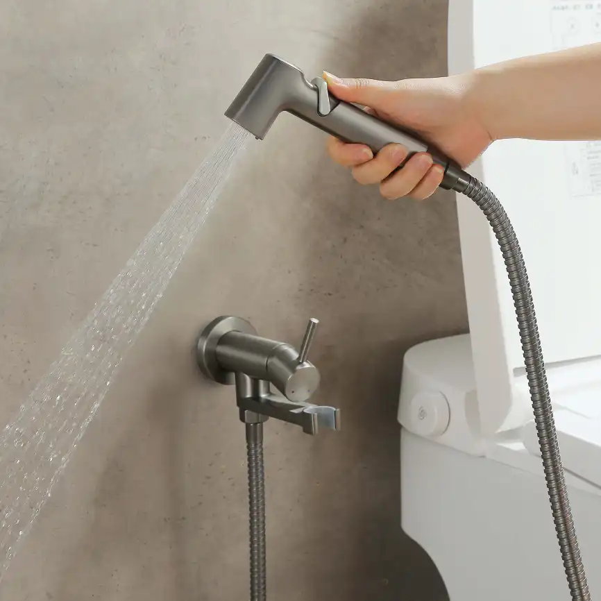 Смеситель с гигиеническим душем Aquatek Ника AQ1819BGM, Оружейная сталь фото 9
