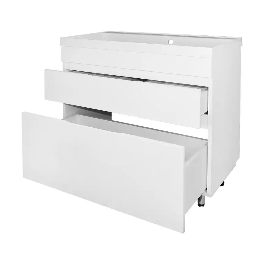 Тумба с раковиной Azario Эстима 80 CS00094596, напольная, Белая глянцевая фото 2