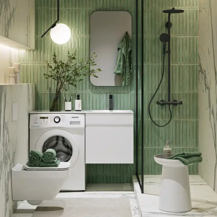 Тумба с раковиной подвесная Aqwella Duet 115 см, DU01051R, цвет Белый фото 2