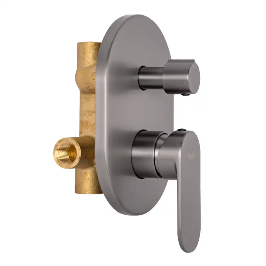 Смеситель для ванны AVS Beauty 811-703-GM встраиваемый, с внутренней частью, оружейная сталь фото 3