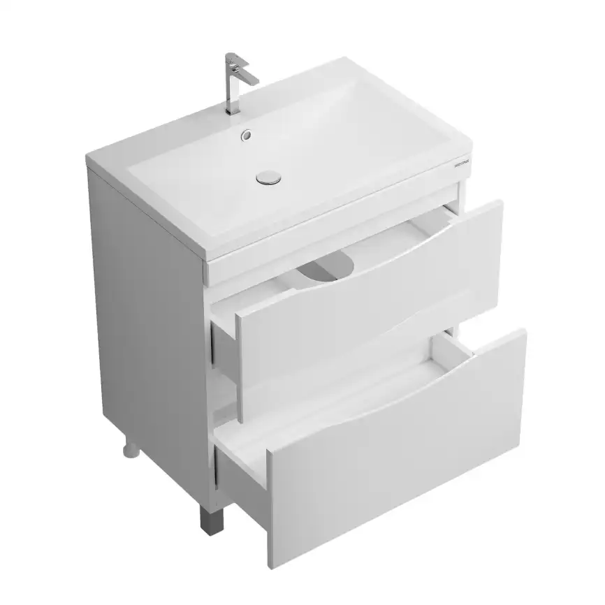 Тумба под раковину Grossman Виста 75 напольная, белая глянцевая (107565) фото 3