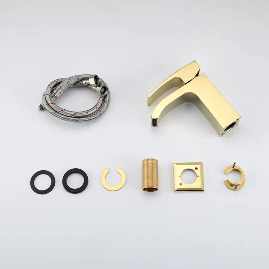 Смеситель для раковины Gappo G1007-3, Золото глянцевое фото 10