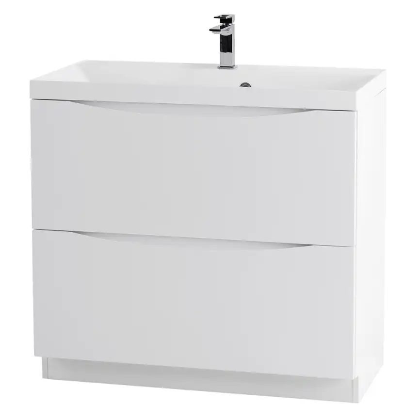 Тумба под раковину BelBagno MARINO-800-2C-PIA-BL-P напольная Bianco Lucido фото 7