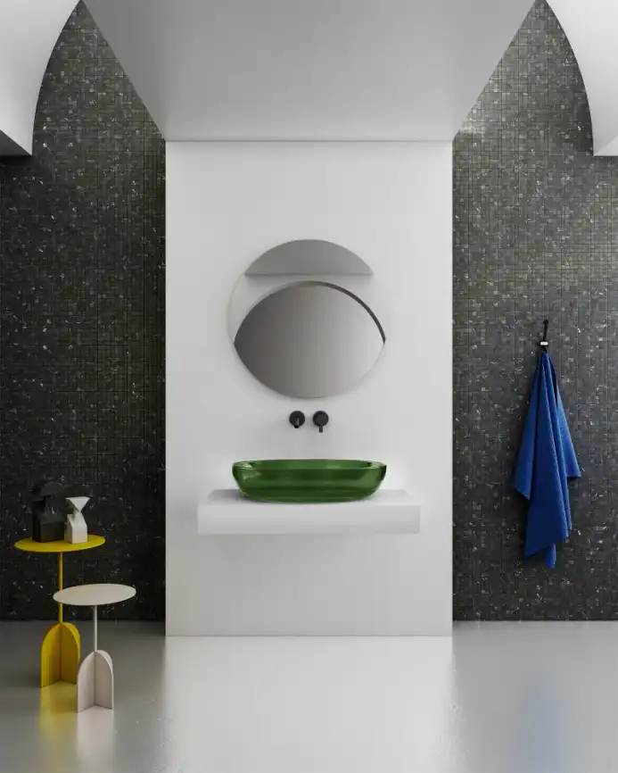 Раковина накладная ABBER KRISTALL 60х40х13 AT2801Emerald, овальная, зеленая фото 4