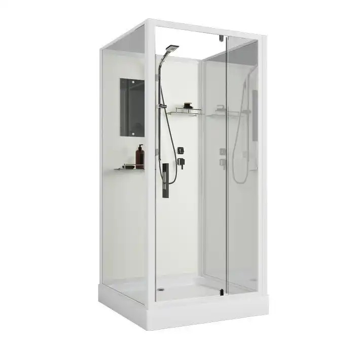 Душевая кабина Niagara Standart 80х80 ST80/15Q/BK низкий поддон, белый профиль, без крыши фото 1