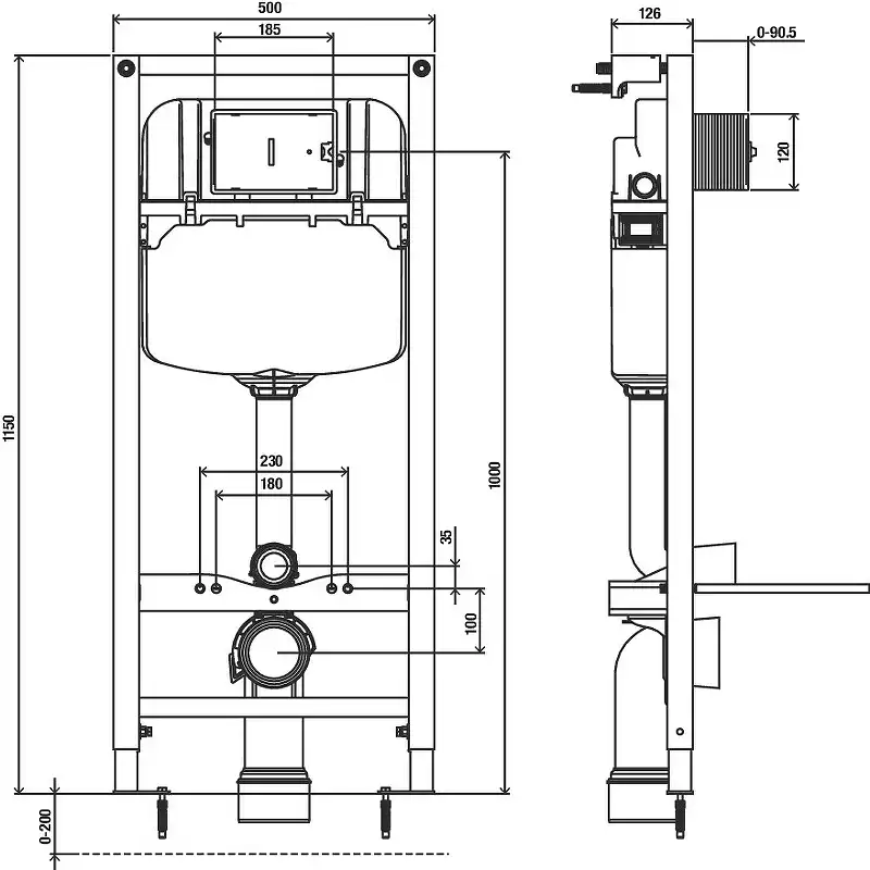 Инсталляция Jacob Delafon E24156-NF для унитаза без клавиши смыва фото 6