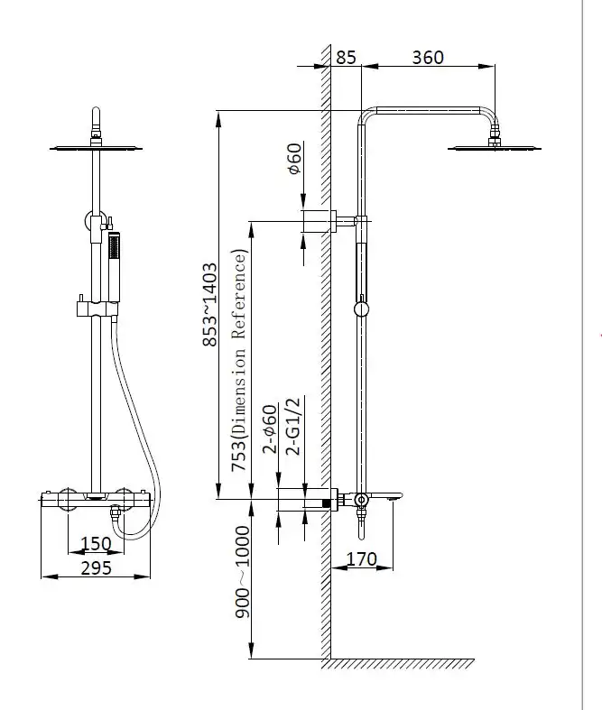 Душевая система  Vincea Vogue VSFS-1V1TCH VSFS-1V1TCH термостатическая с изливом, хром фото 4