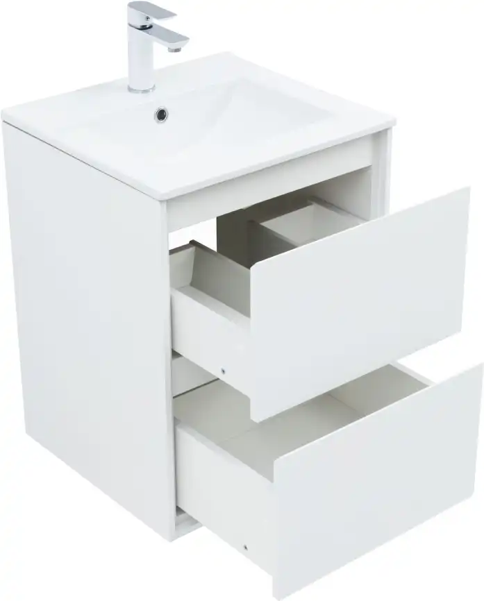 Тумба под раковину Aquanet Милан 50 белый глянец, подвесная, 336366 фото 6