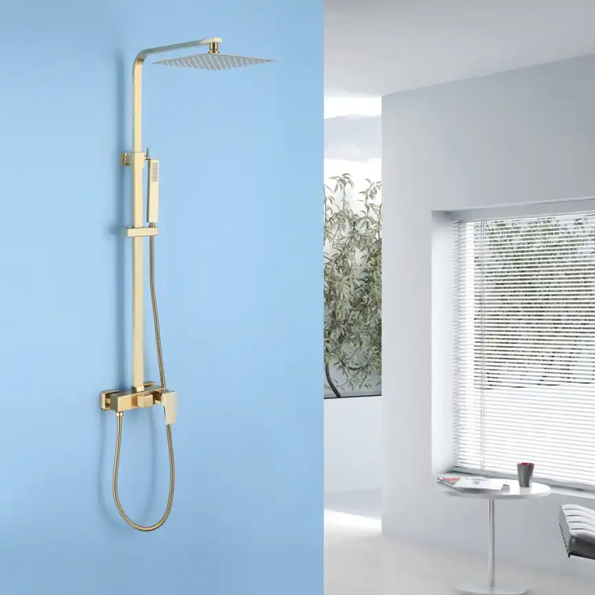 Душевая стойка ABBER Daheim AF8220G без излива, золото матовое фото 2