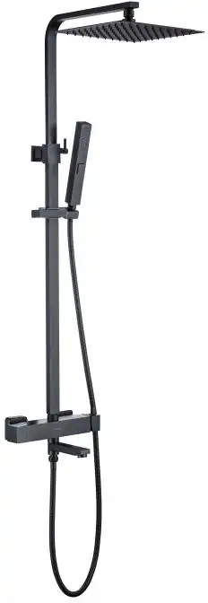 Душевая система Allen Brau Infinity 5.21029-31 для ванны с изливом, верхний и ручной душ, Черный матовый фото 1