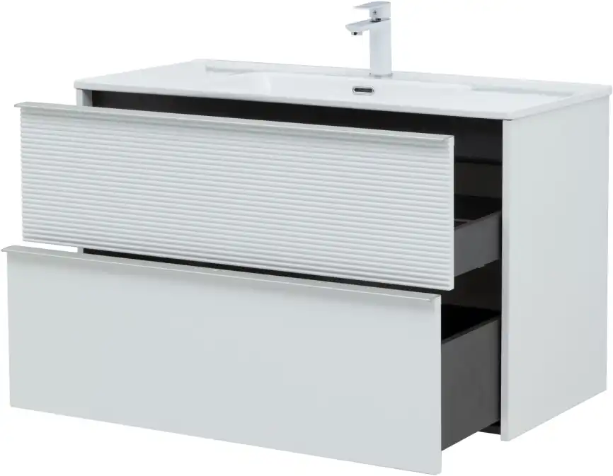 Тумба под раковину Aquanet Вита 100 белый матовый, подвесная, 330474 фото 10