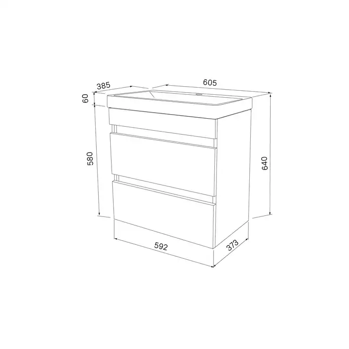 Тумба с раковиной IDDIS Zodiac 60, подвесная, Белая, ZOD6CB0i95K фото 5
