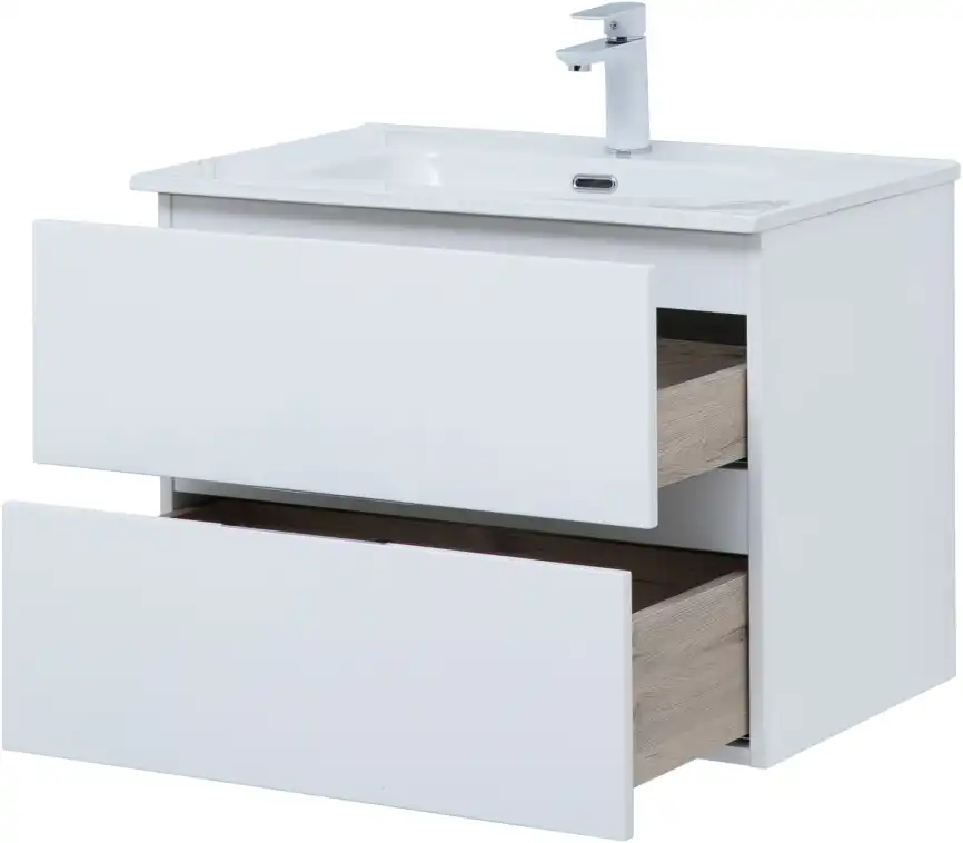 Тумба под раковину Aquanet Алвита New 70 2 ящика, белый матовый 303909 фото 5