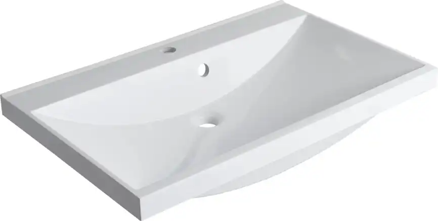 Раковина Aquanet Нота 75 281221 прямоугольная, Белая глянцевая фото 5